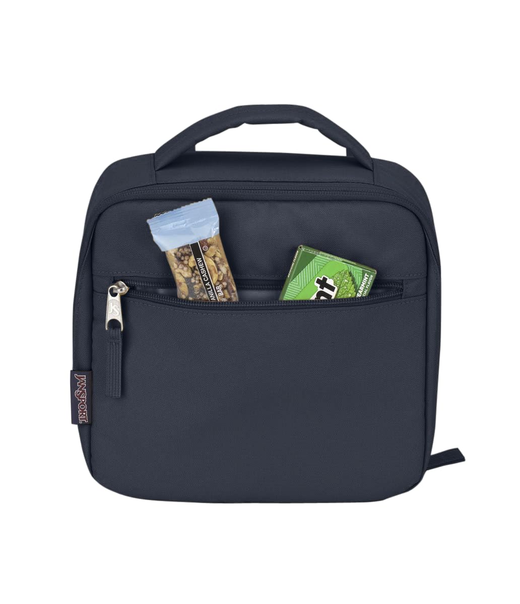 JanSport lunch break exterior zip pocket detail storing utensils and napkins for organized meals benefit