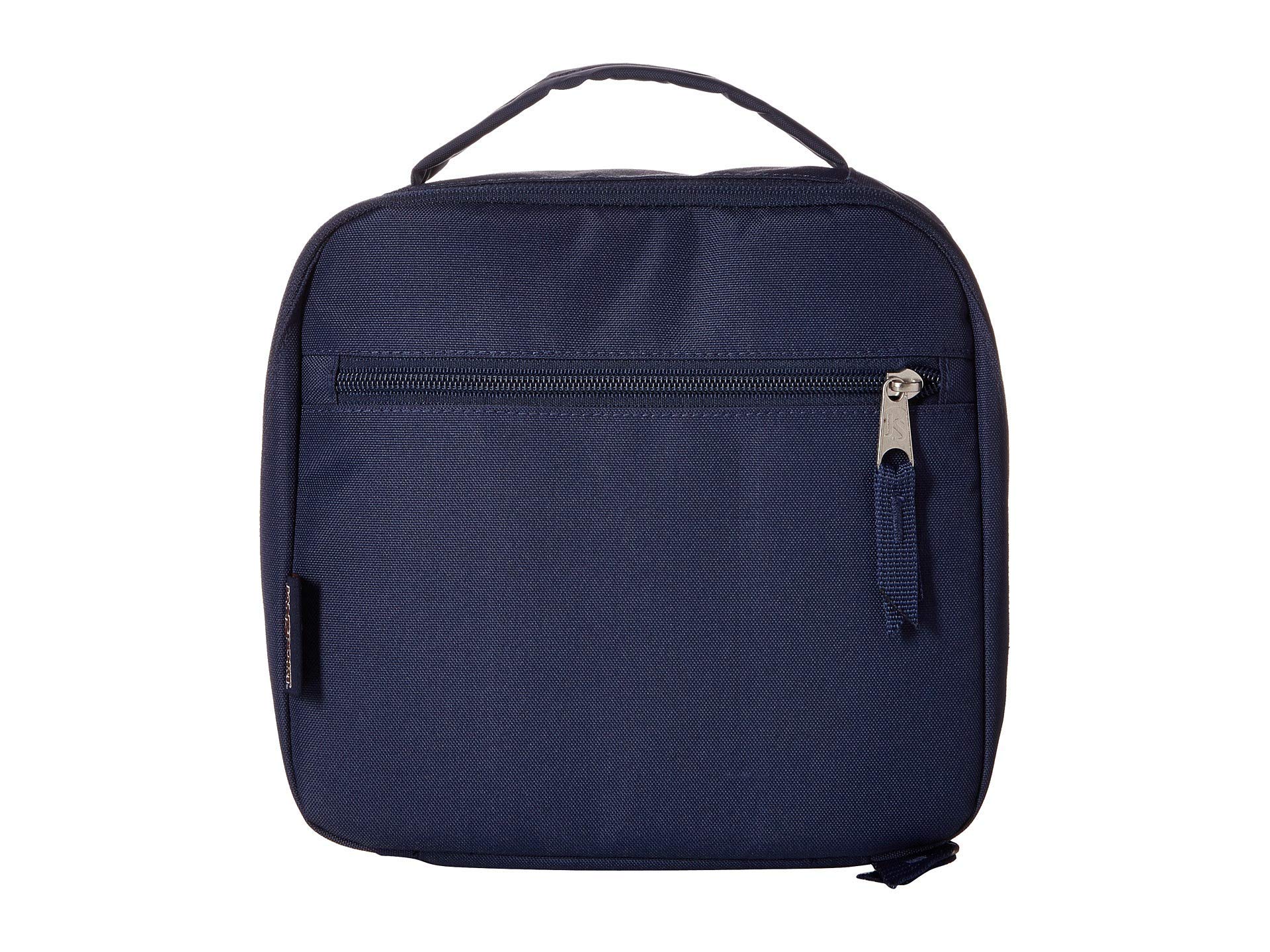 JanSport lunch break insulated lining close-up showing wipe-clean surface for hygiene benefit