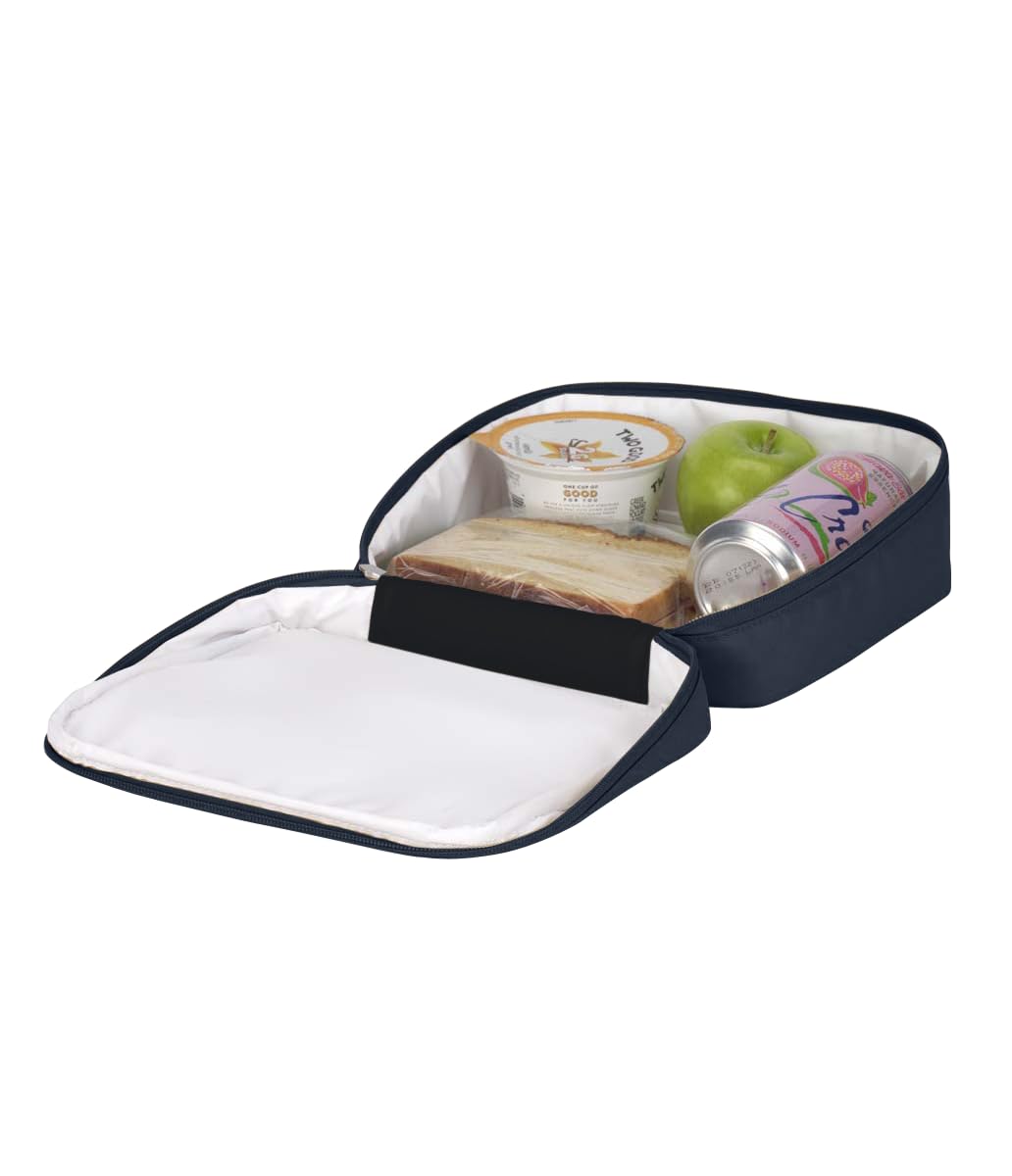 JanSport lunch break padded handle being carried comfortably for convenient transport benefit