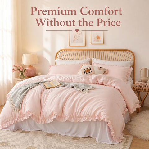 JANZAA care label beside machine showing easy washable bedding benefit
