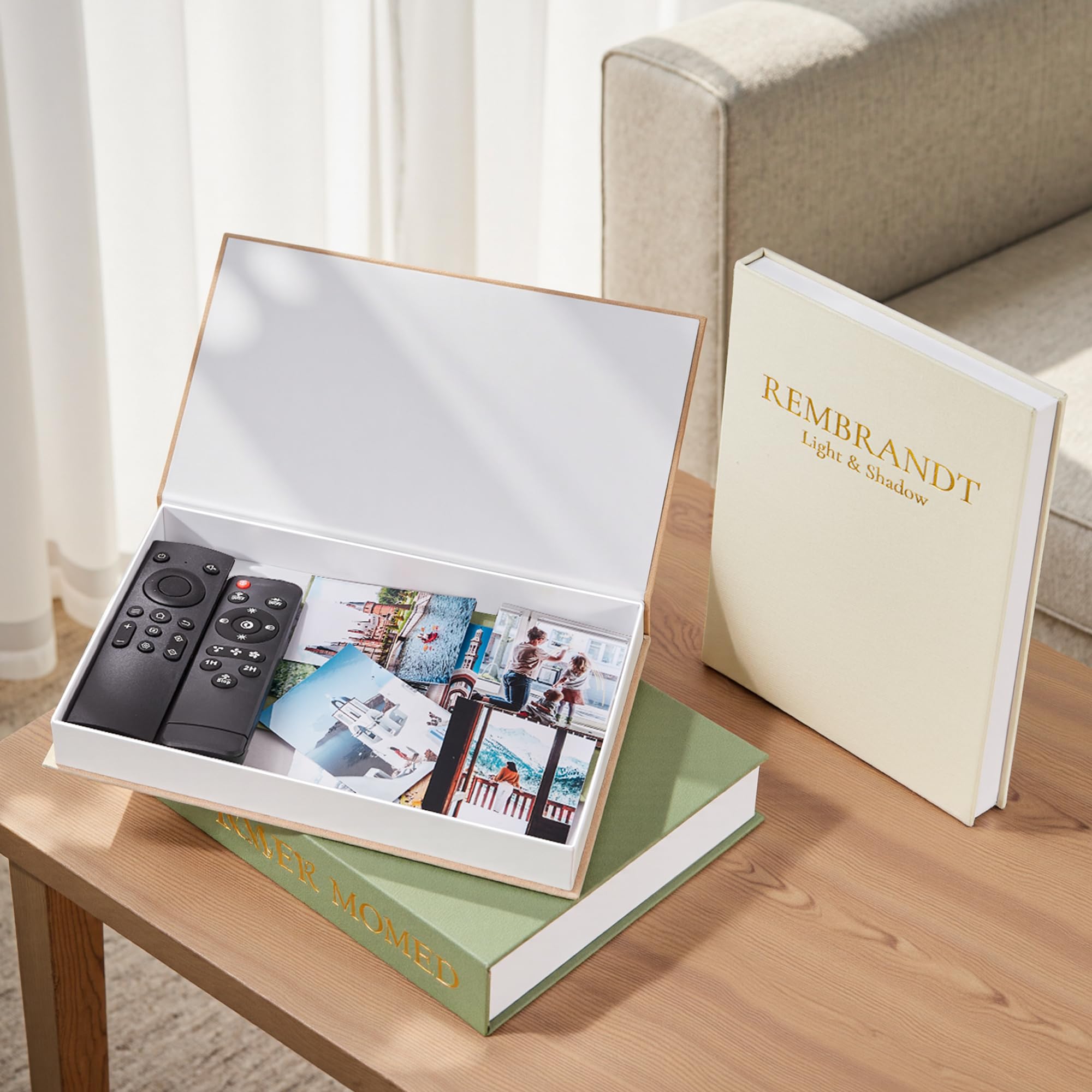 JARLINK open faux book box revealing hidden compartment for small items