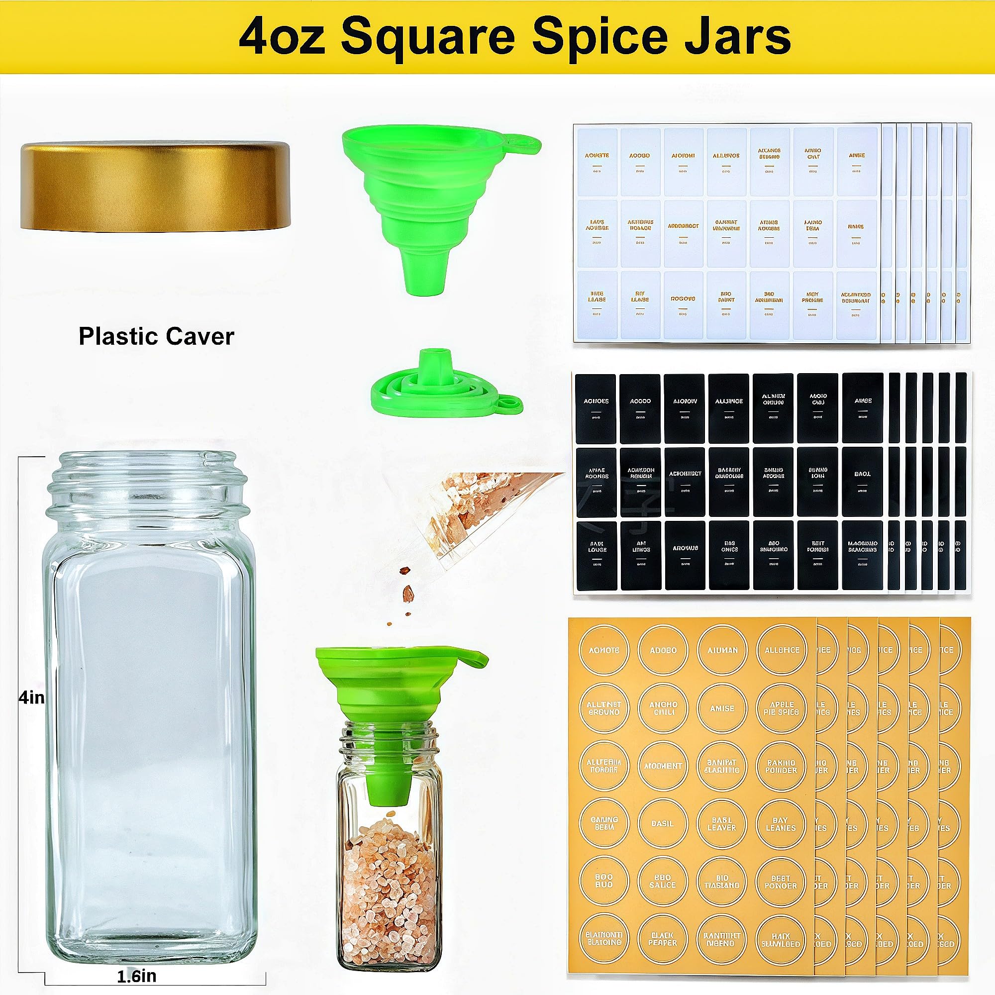 JARXSUN jars arranged in a cabinet demonstrating space-saving square shape benefit