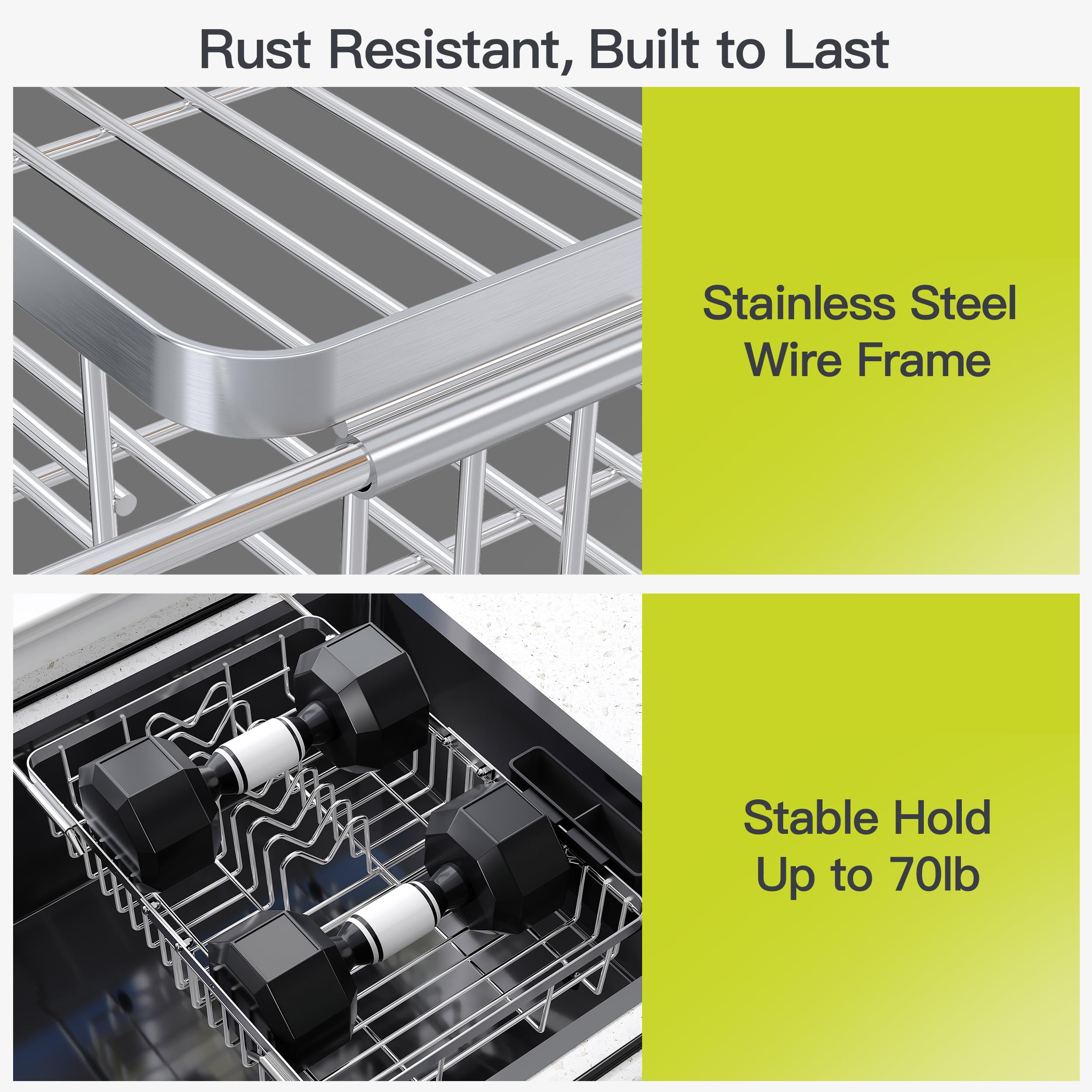 JASIWAY adjustable support bars extended to fit different sink depths