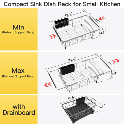 JASIWAY drainboard with rotatable pipe directing water to sink
