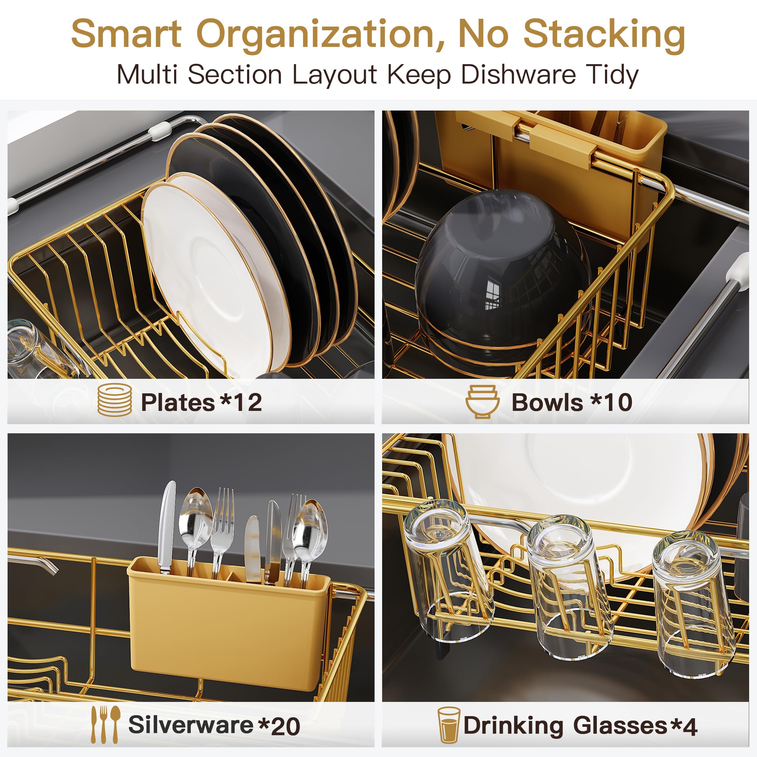 JASIWAY rack next to ruler showing adjustable fit across sink widths