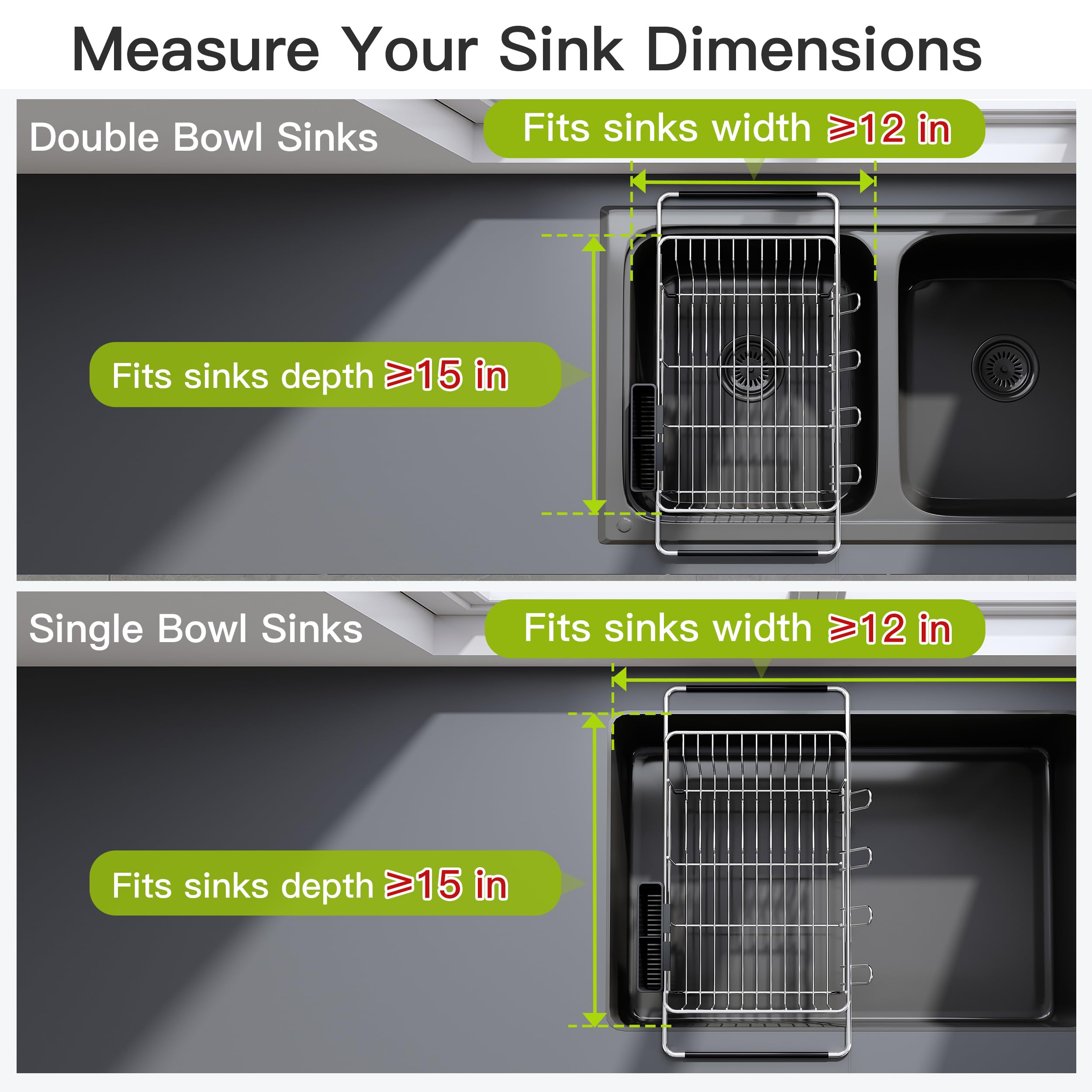 JASIWAY grid detail allowing water to drain directly into sink