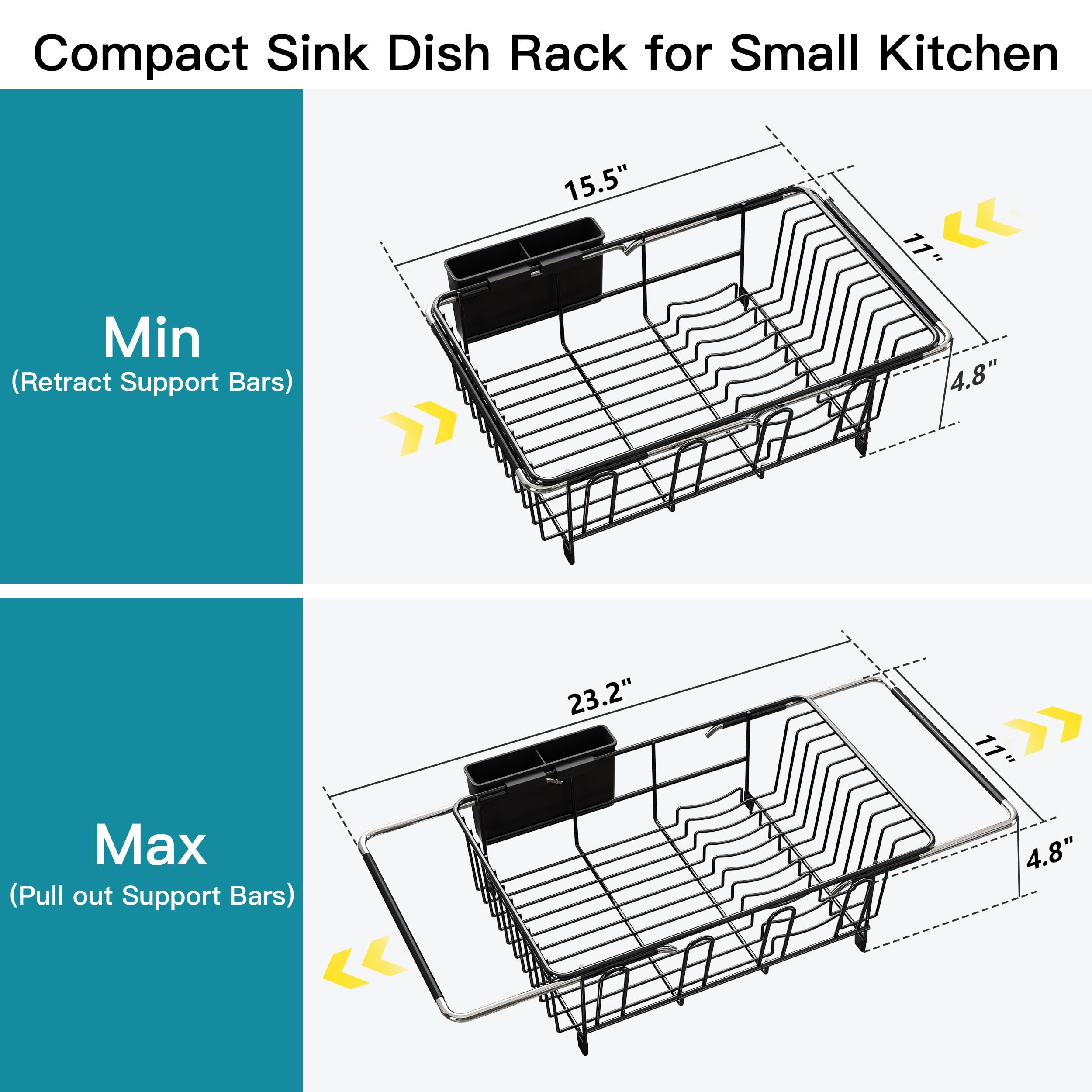 JASIWAY utensil holder and slots organize cutlery for faster drying