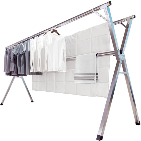 JAUREE front view fully extended drying rack showing large capacity and sturdy build