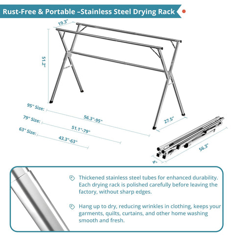JAUREE non-slip foot caps and locking hinges protect floors and add stability