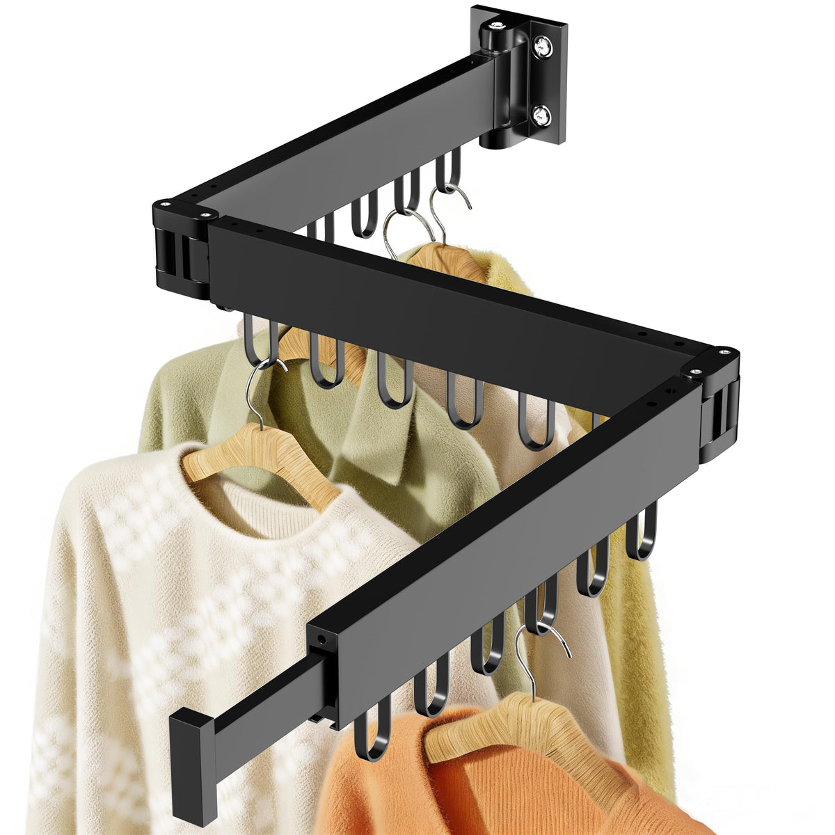 JAUREE front view of wall-mounted rack showing compact benefit