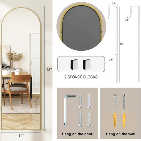 JAWGLOW mirror with person for scale showing full-body reflection convenience