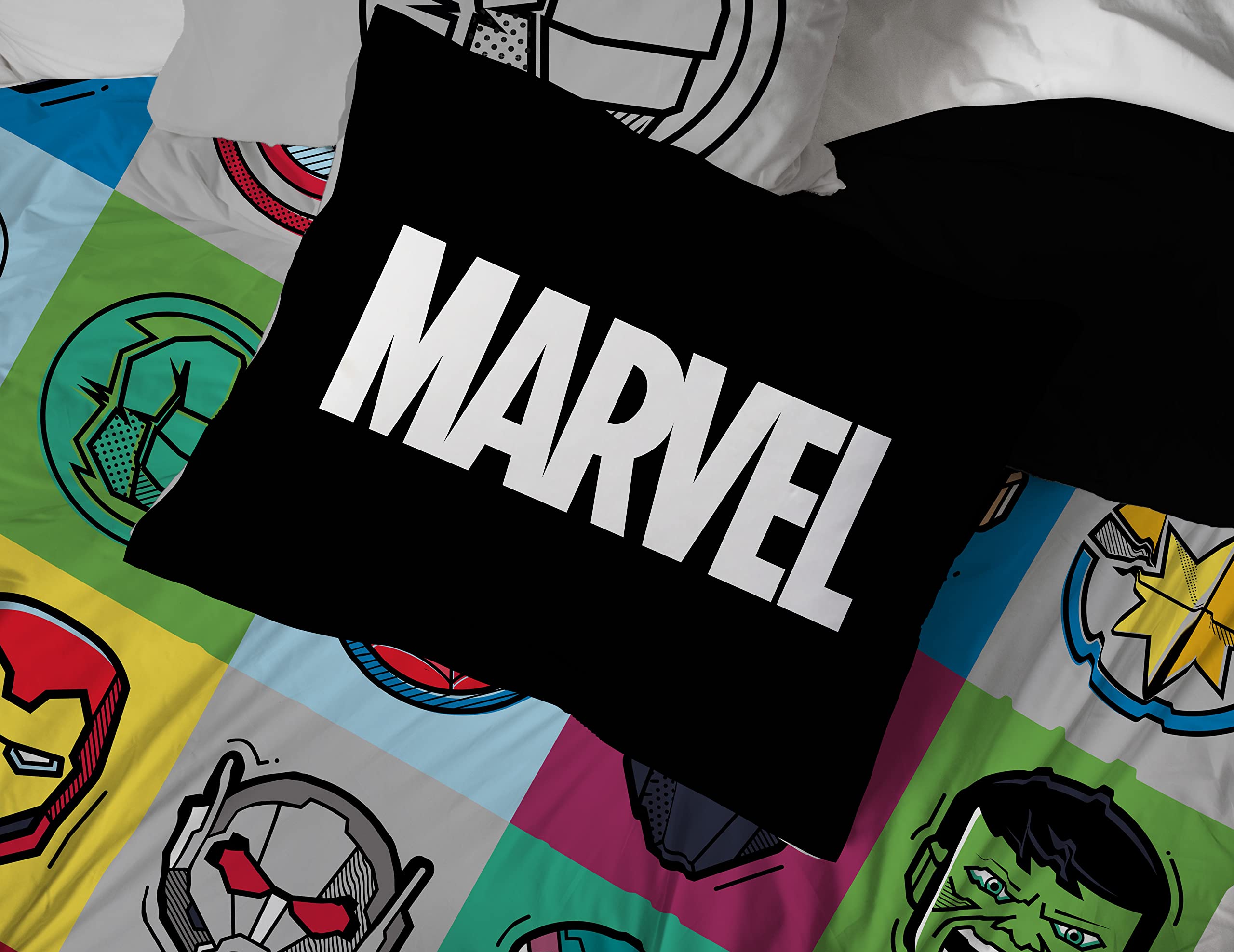 Jay Franco Avengers bed in bedroom lifestyle with coordinated décor and playful vibe