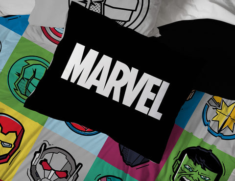 Jay Franco Avengers bed in bedroom lifestyle with coordinated décor and playful vibe