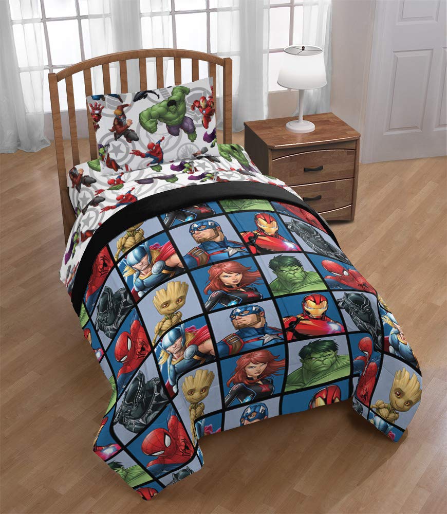 Jay Franco styled kids bedroom with Avengers bedding, benefit is instant themed room upgrade