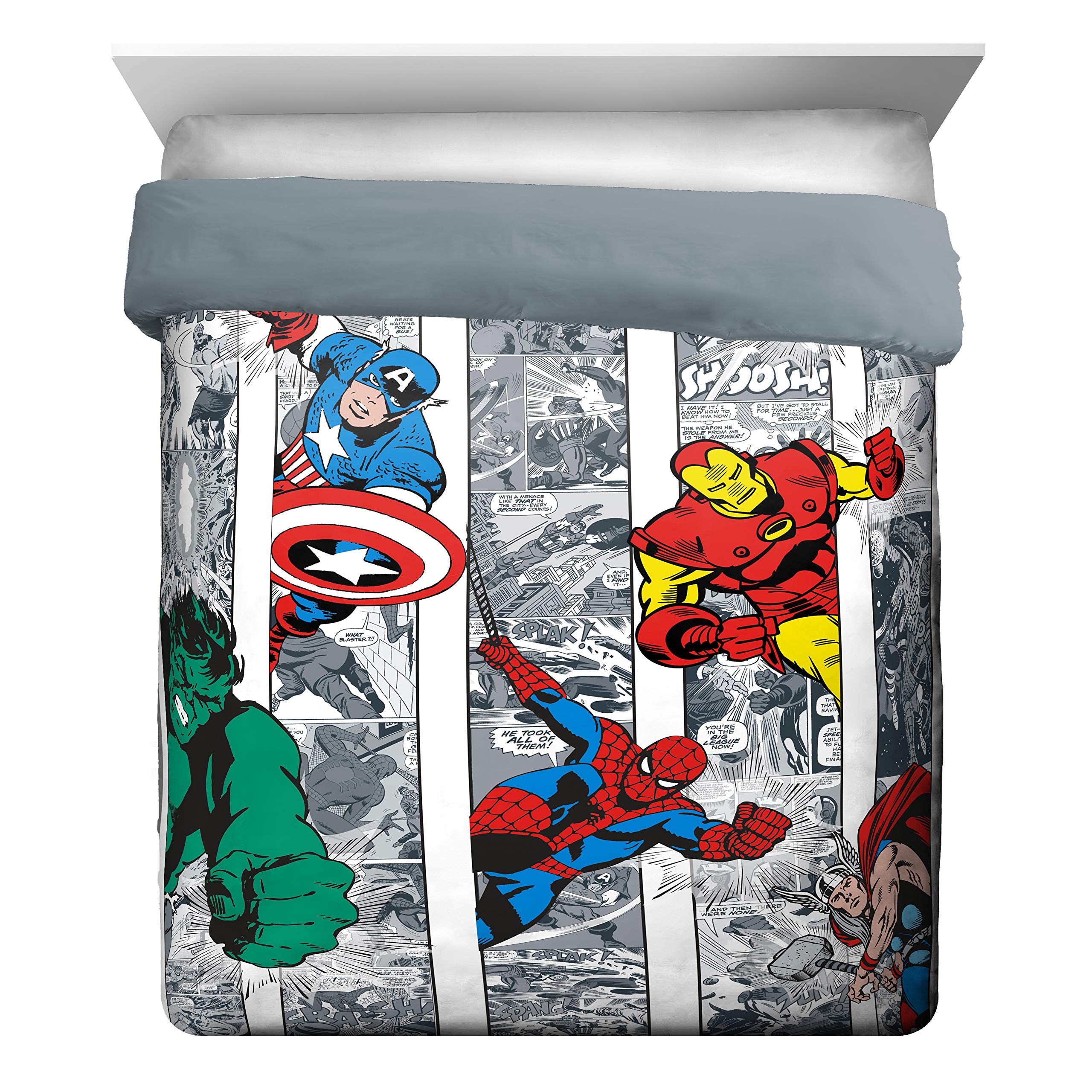 Jay Franco Avengers comforter close-up of fabric texture showing soft feel and durability benefit