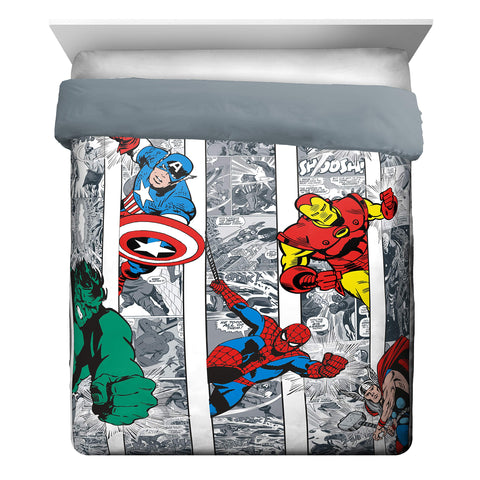 Jay Franco Avengers comforter close-up of fabric texture showing soft feel and durability benefit