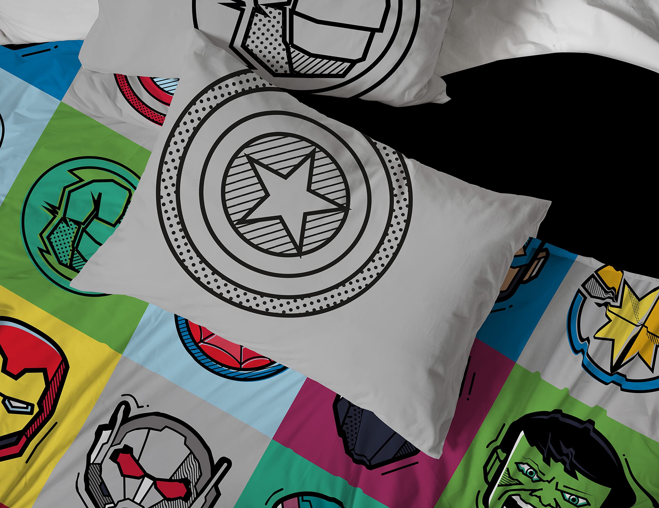 Jay Franco Avengers comforter fabric close-up highlighting soft texture and durable print