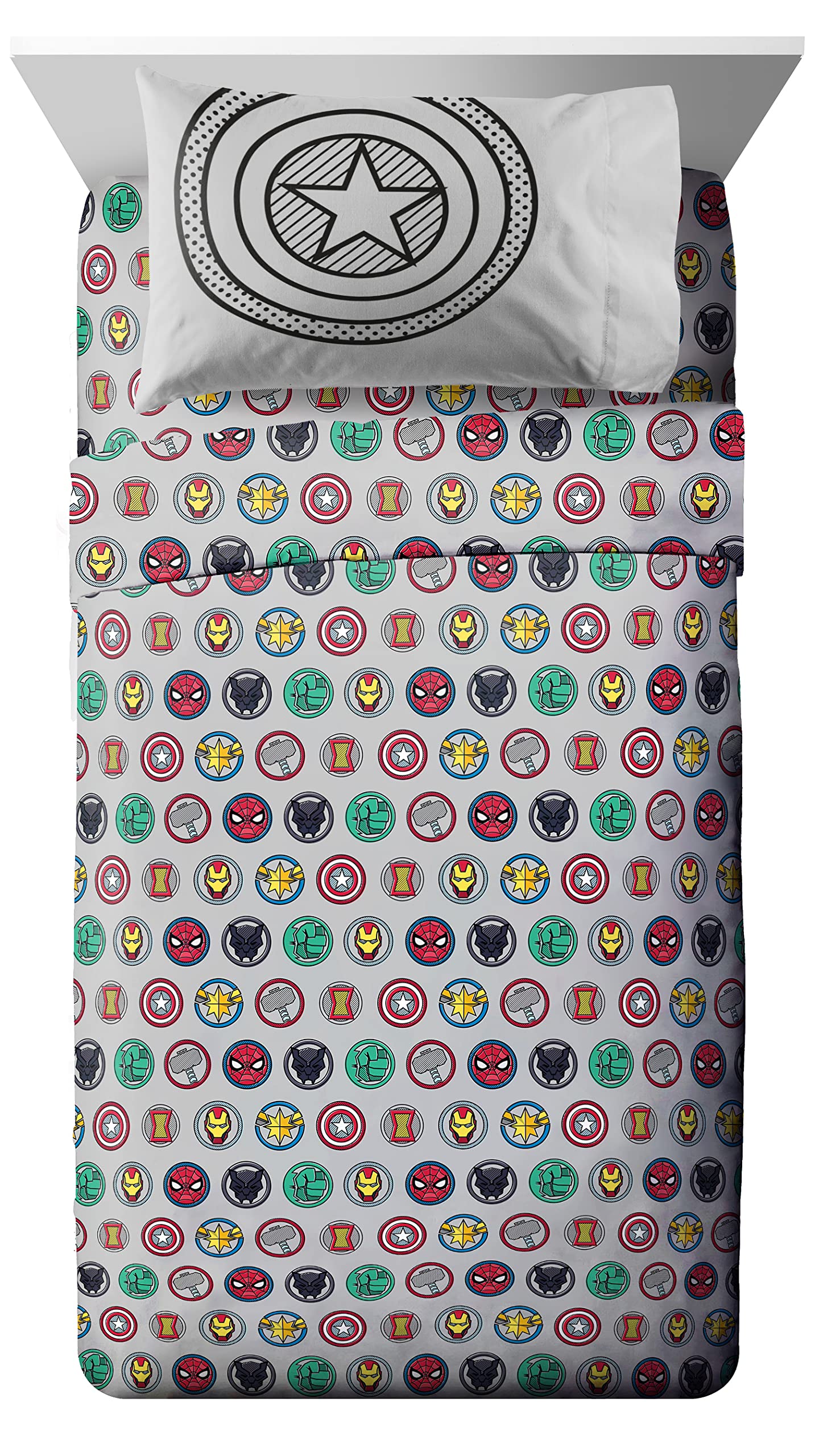 Jay Franco Avengers fitted sheet elastic corner detail for snug full mattress fit