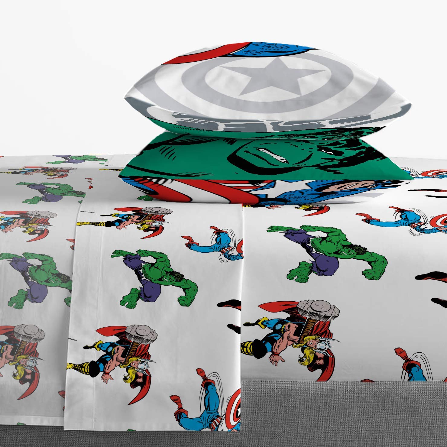 Jay Franco Avengers matching pillow shams detail showing crisp print and coordinated look benefit