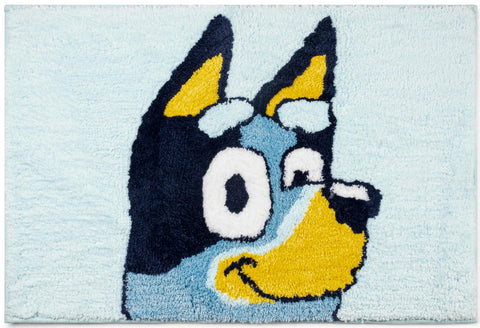 Jay Franco Bluey bath rug front view showcasing colorful character and comfort