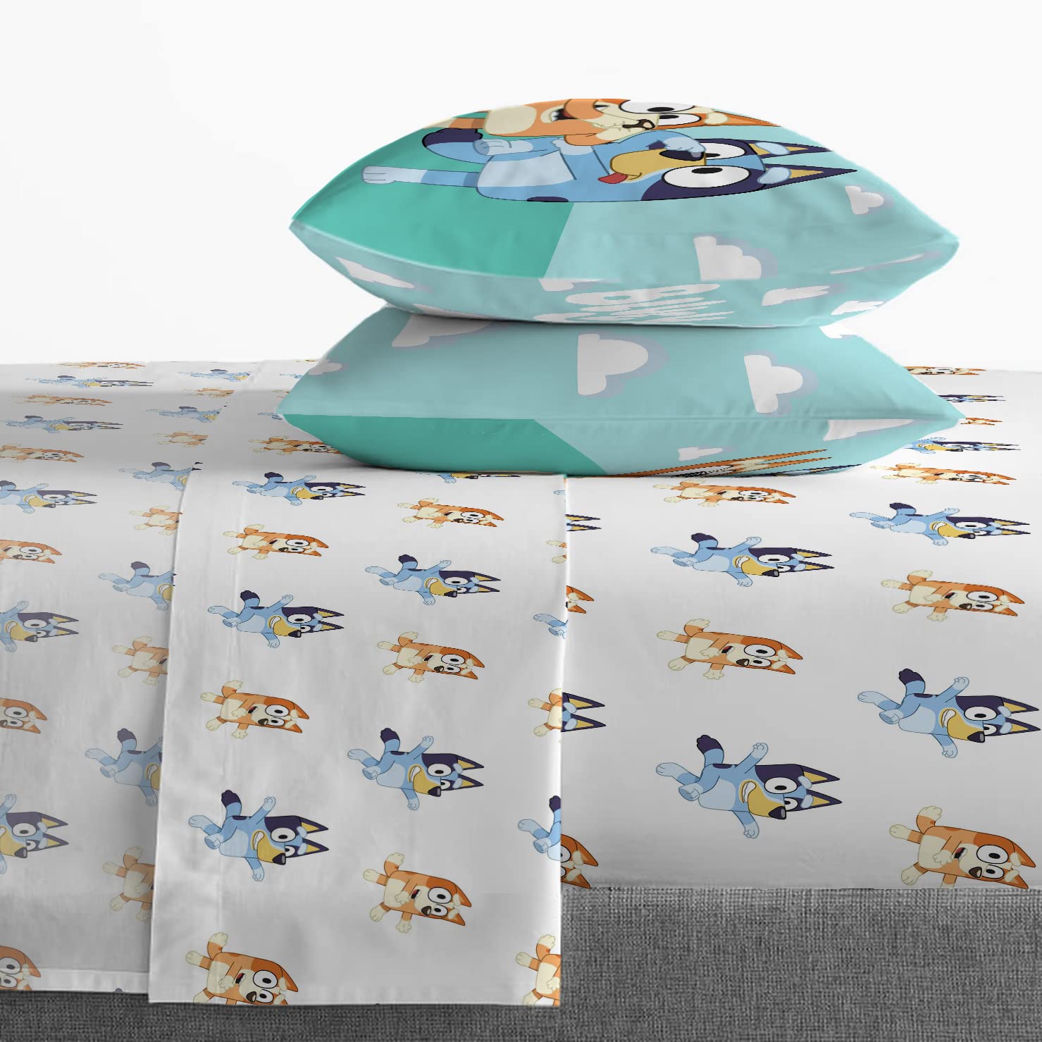 Jay Franco Bluey styled bedroom scene showcasing playful room decor