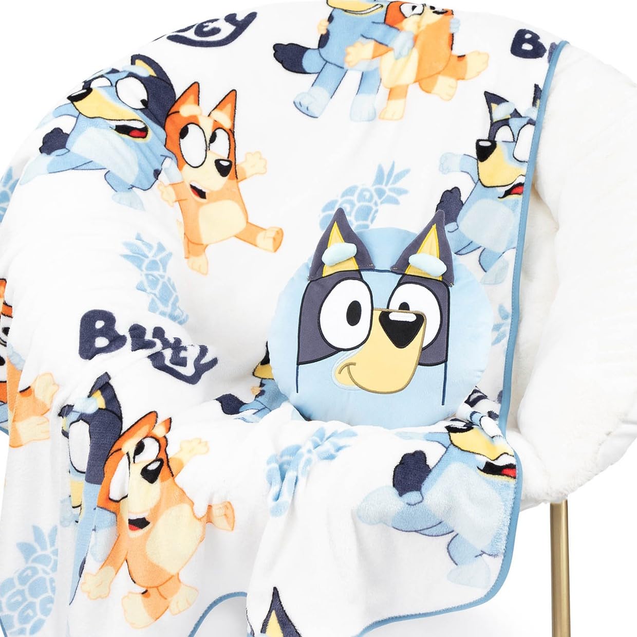 Jay Franco Bluey & Bingo front packaging showing colorful characters and product benefits