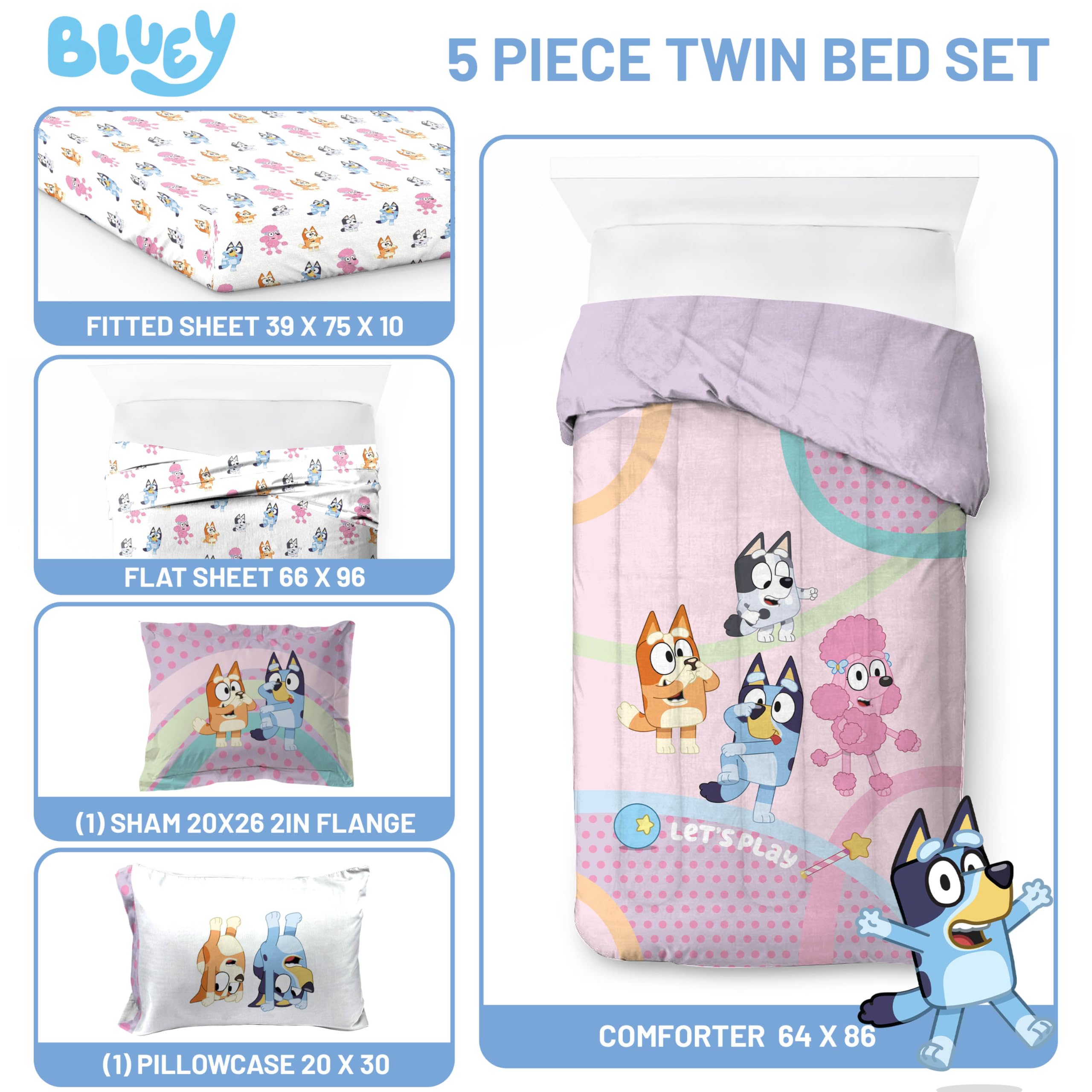Jay Franco flat-lay of matching sheets and sham, coordinated set for quick bed setup