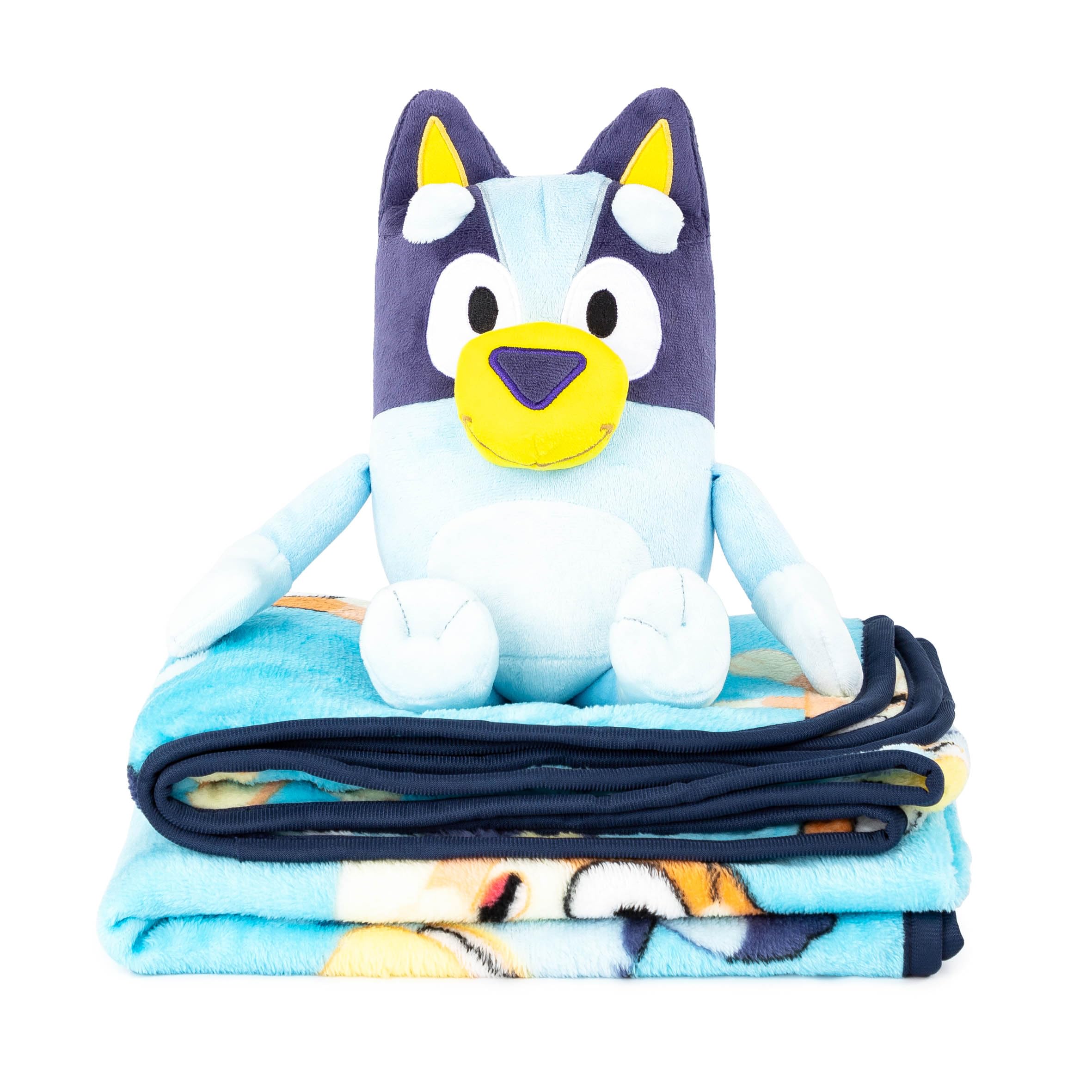 Jay Franco Bluey pillow close-up showing plush detail and cuddly comfort