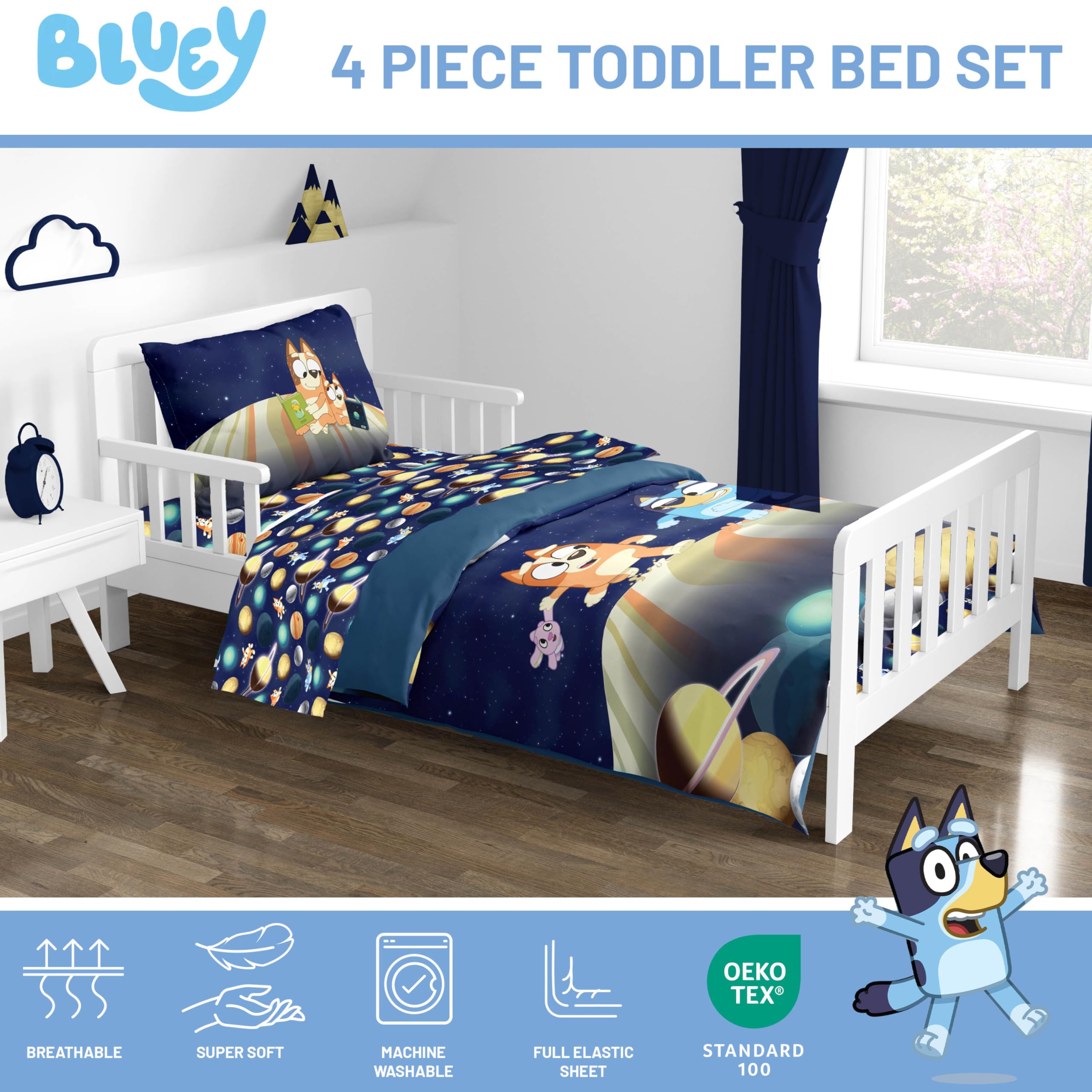 Jay Franco pillowcase detail with character print that coordinates and comforts young fans