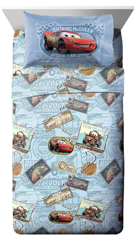 Jay Franco packaging showing Cars Lightning McQueen artwork and bright colors for fun bedding