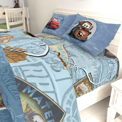 Jay Franco sheet set beside mattress showing size and fit benefit