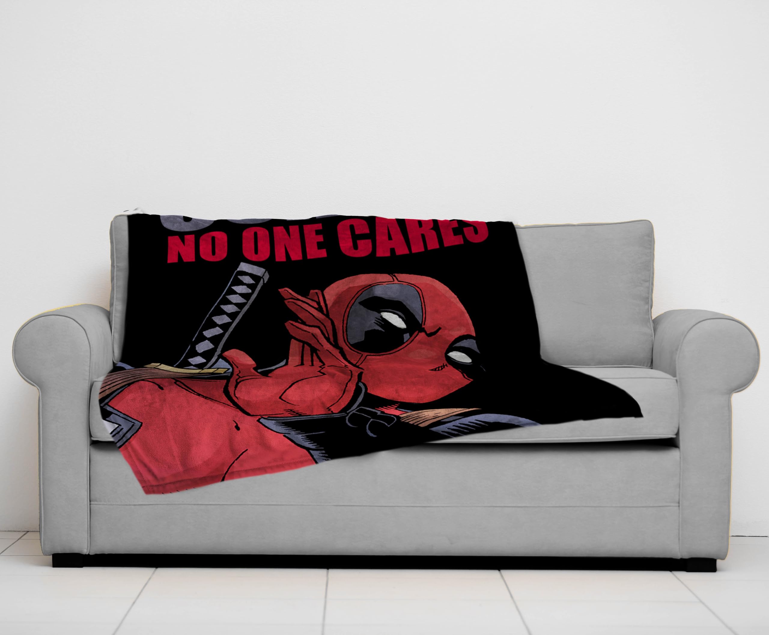 Jay Franco Deadpool close texture showing plush microfiber softness benefit