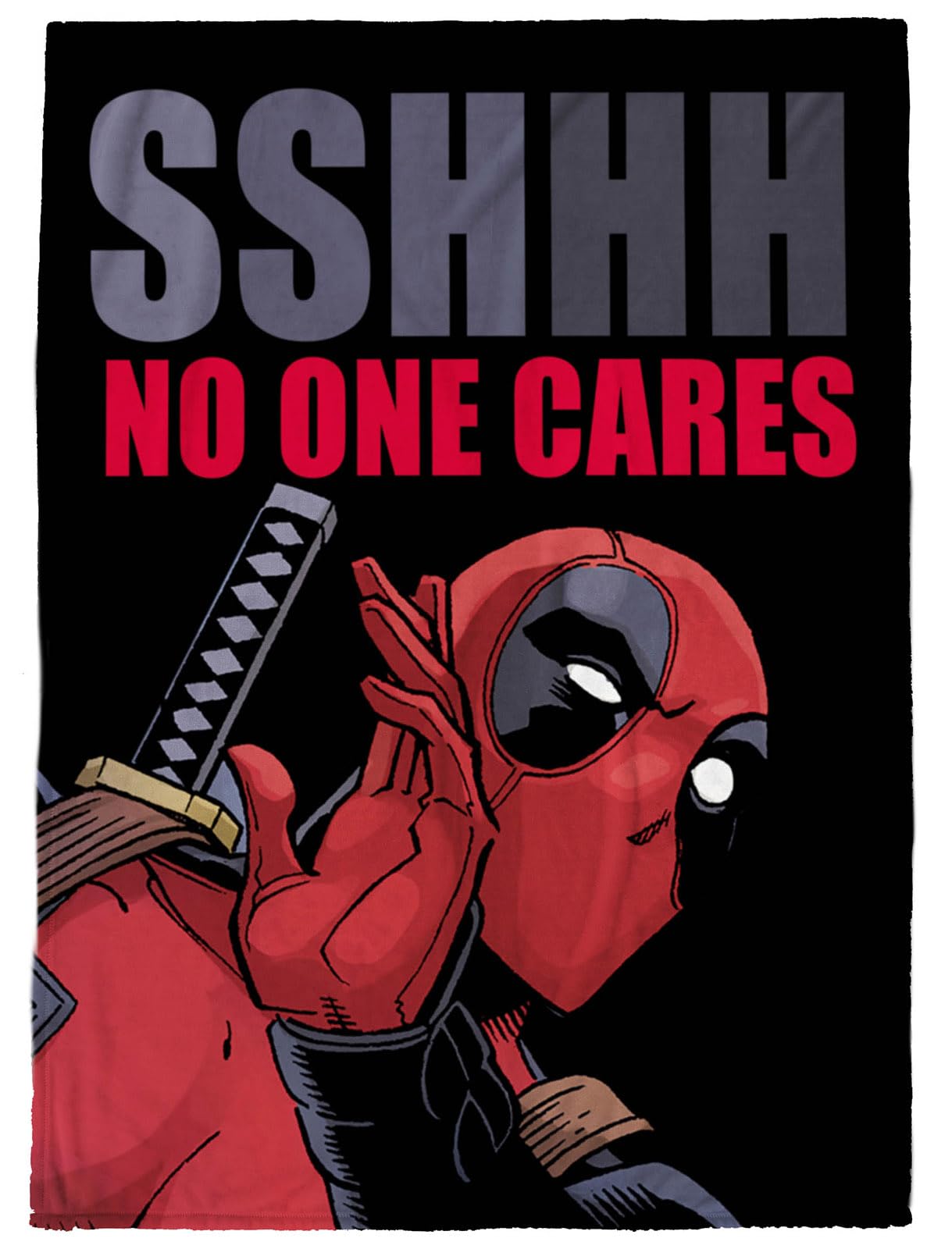 Jay Franco Deadpool front view showing full design and cozy appeal