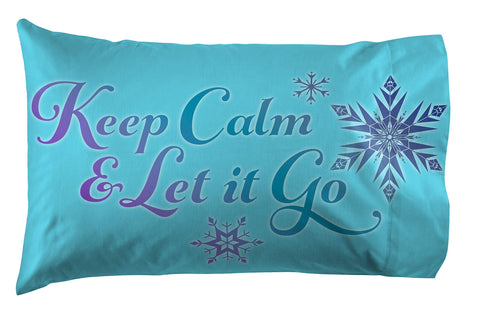 Jay Franco Frozen styled bedroom shows completed bed and inspires themed room decorating ideas