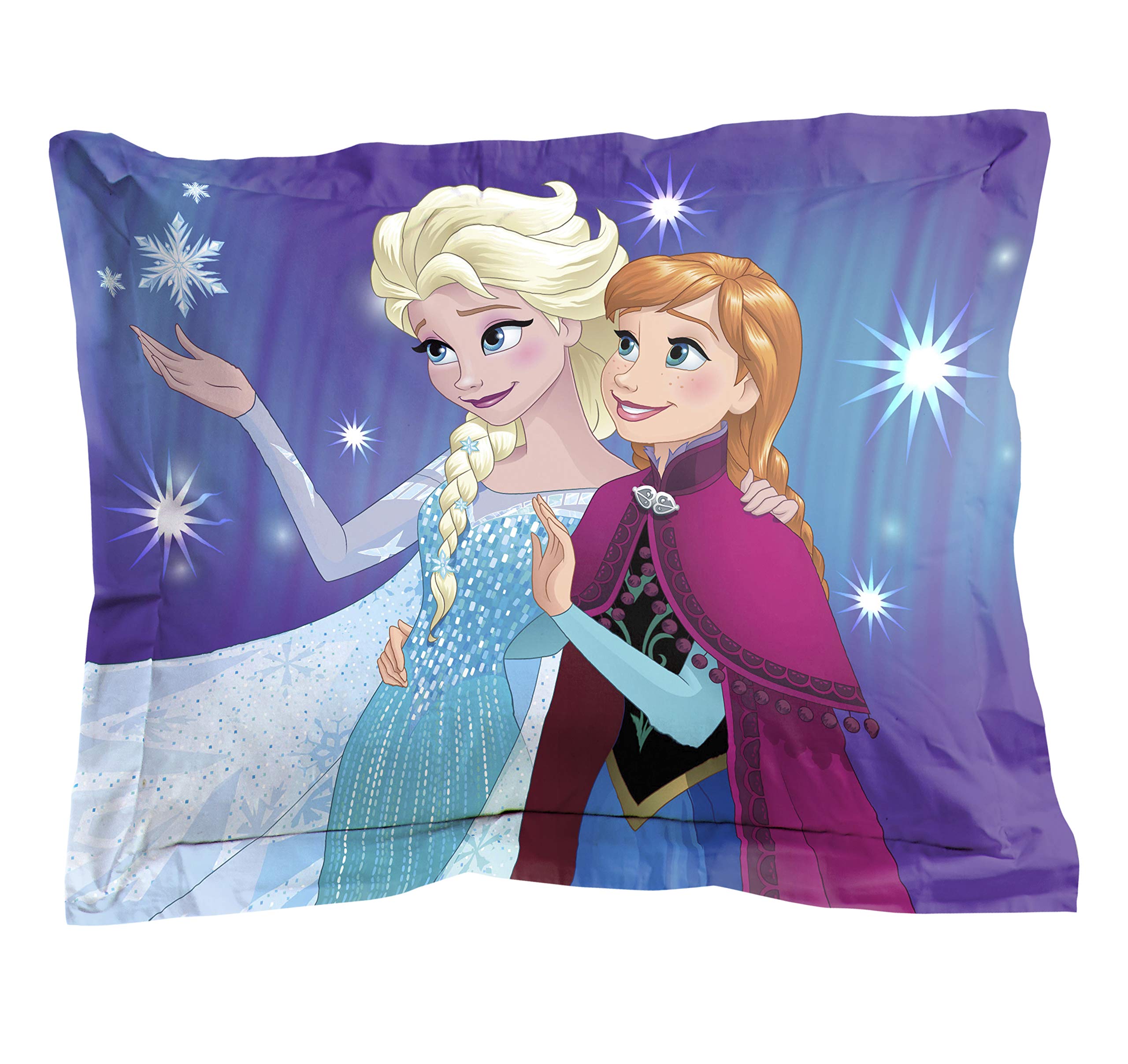 Jay Franco Frozen comforter texture close-up reveals soft brushed microfiber for all-season comfort