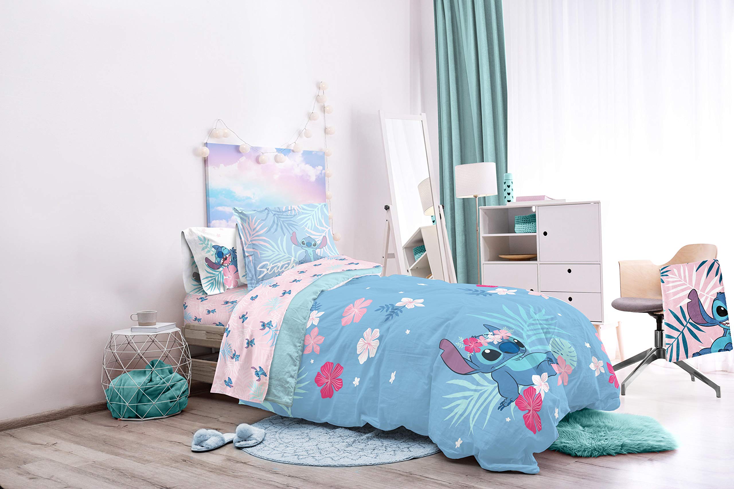 Jay Franco Disney Lilo & Stitch set rolled and packaged for storage or gifting with compact convenience
