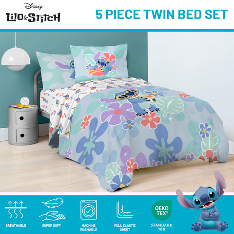 Jay Franco decorative sham and pillowcase displaying Stitch art and style