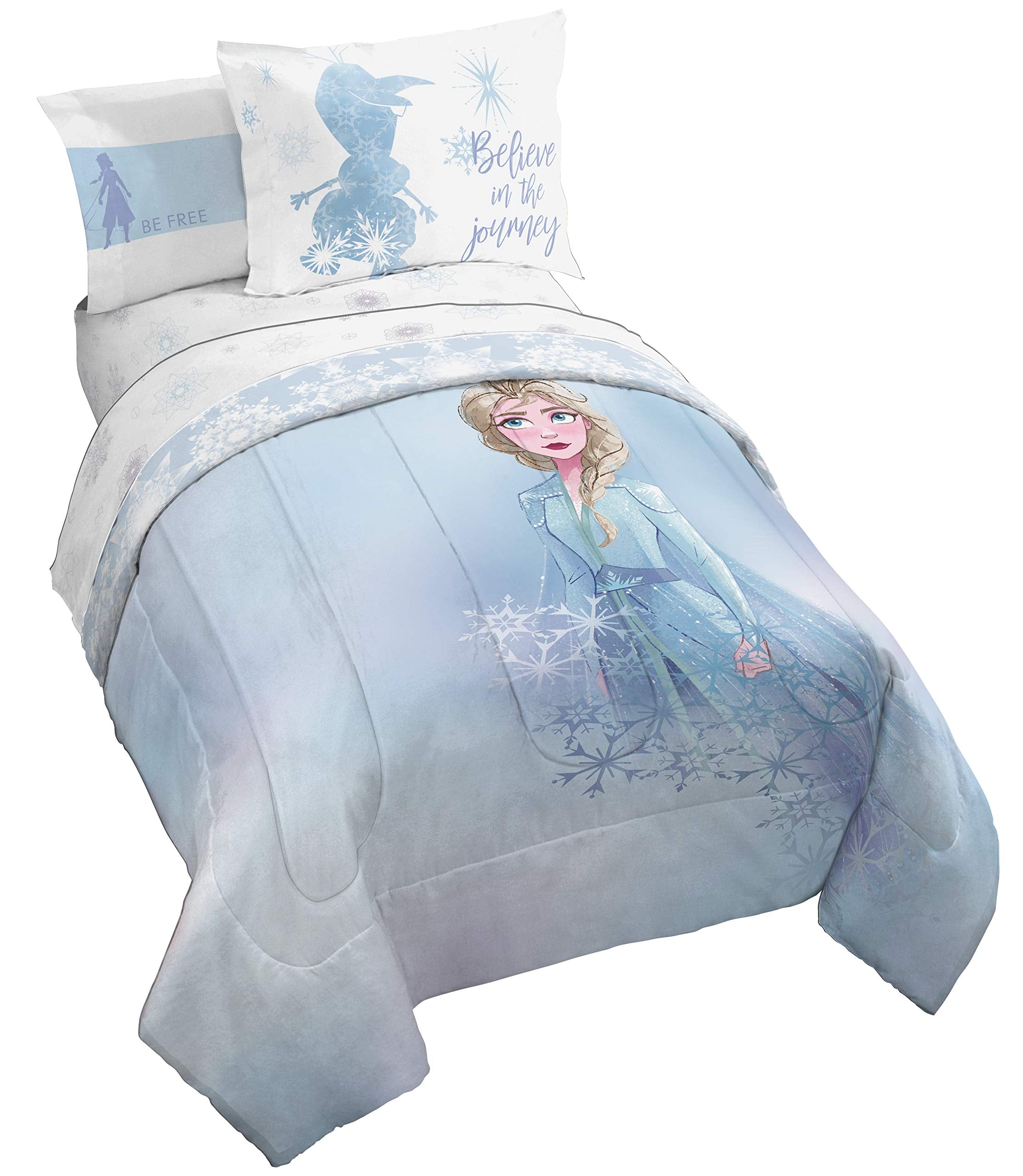 Jay Franco Elsa comforter front view showing vibrant character art and cozy look