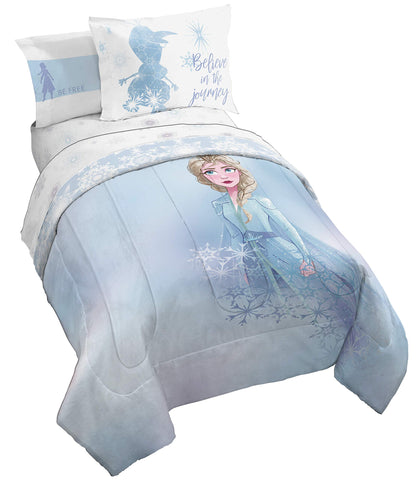 Jay Franco Elsa comforter front view showing vibrant character art and cozy look