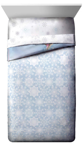 Jay Franco Elsa fitted sheet close-up showing snug fit and easy bedding setup