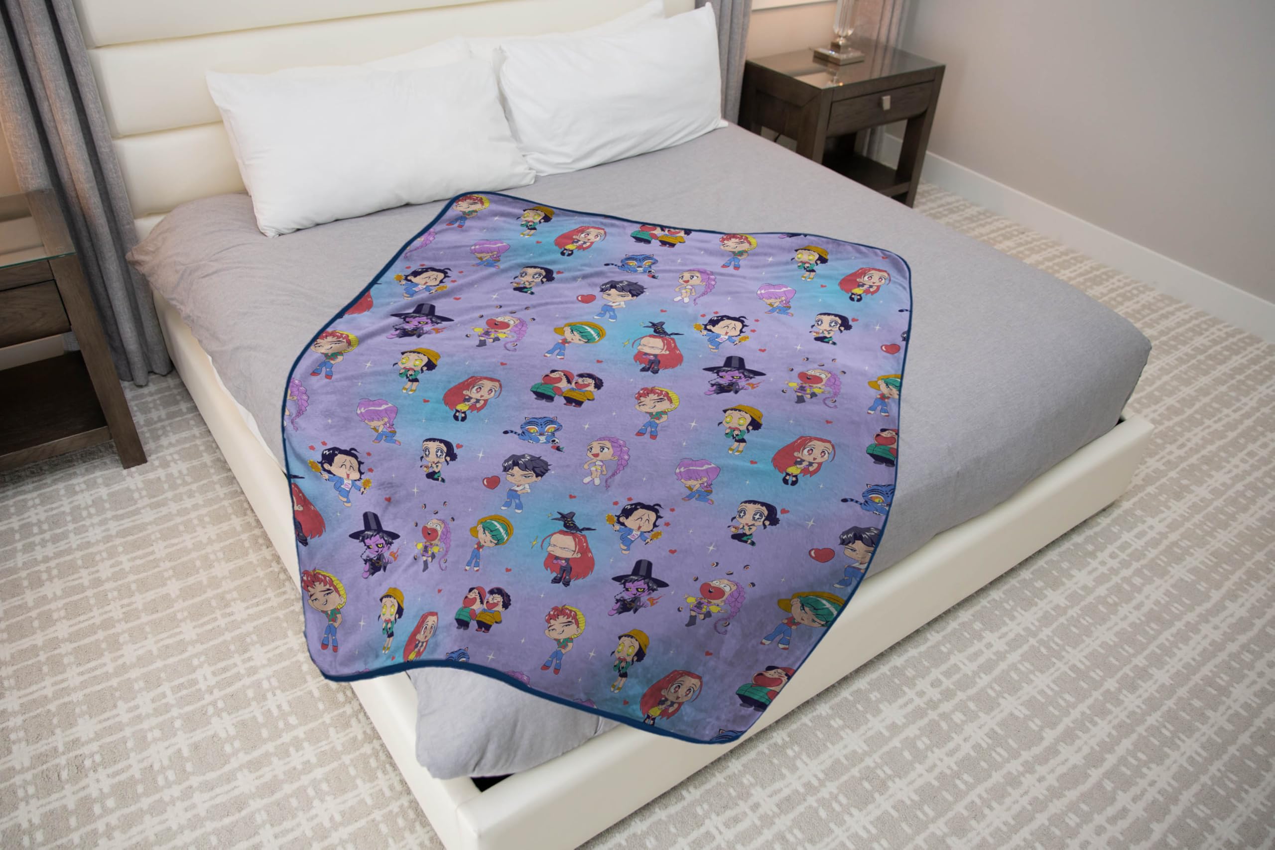 Jay Franco folded blanket showing compact size and travel convenience