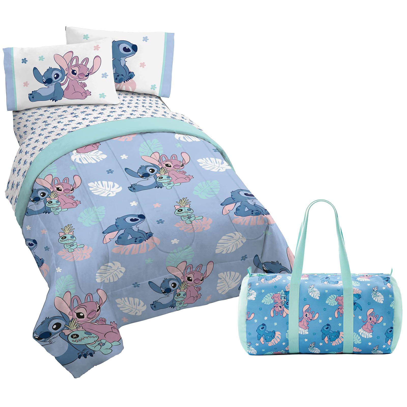 Jay Franco comforter front view featuring Stitch and Angel for playful decor