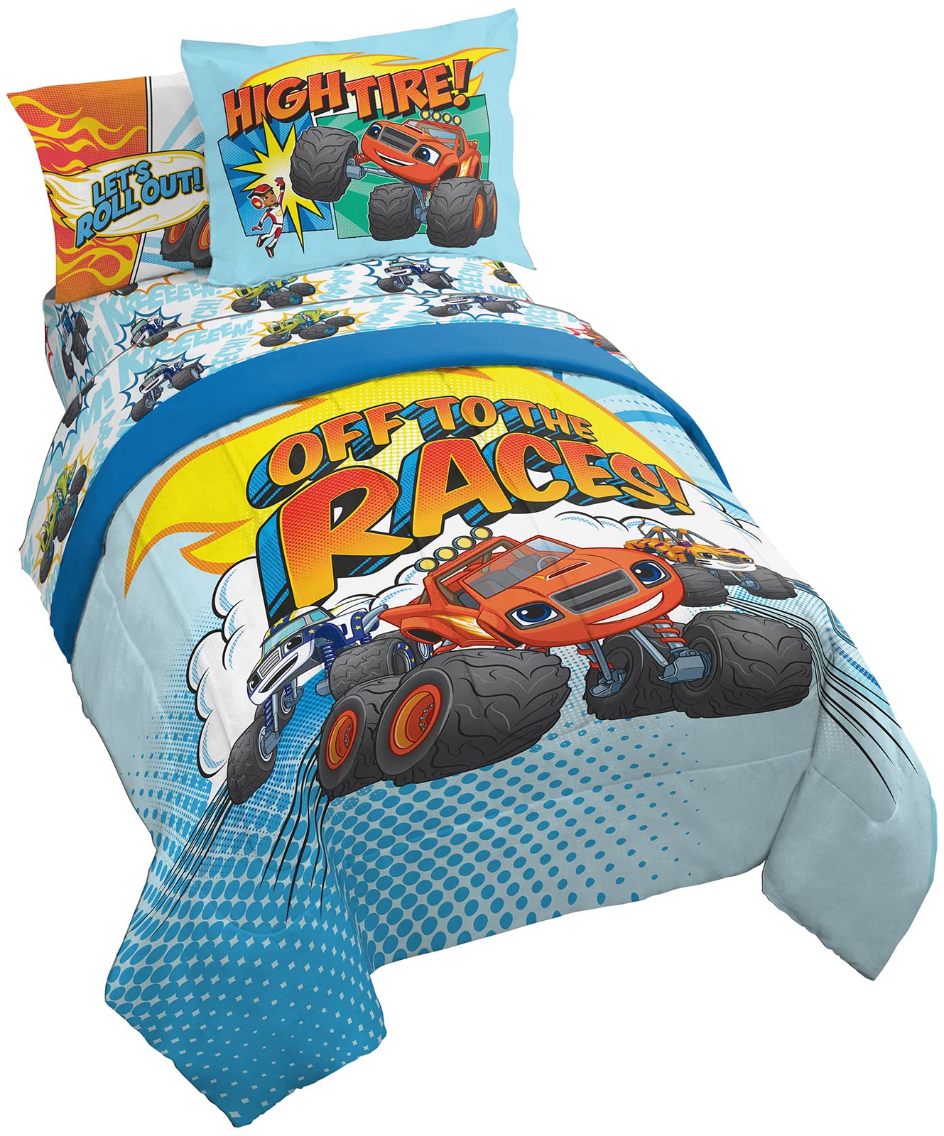 Jay Franco front view comforter showing Blaze print and vibrant colors for playful bedroom style