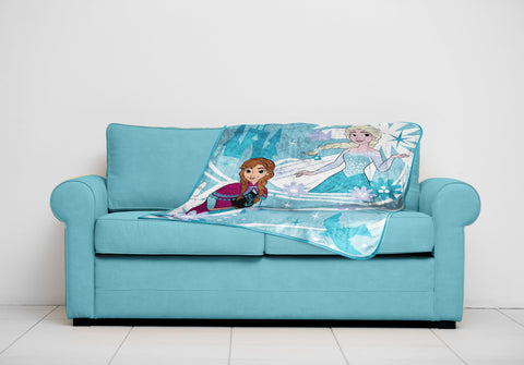 Jay Franco folded throw draped on sofa adding color and room decor