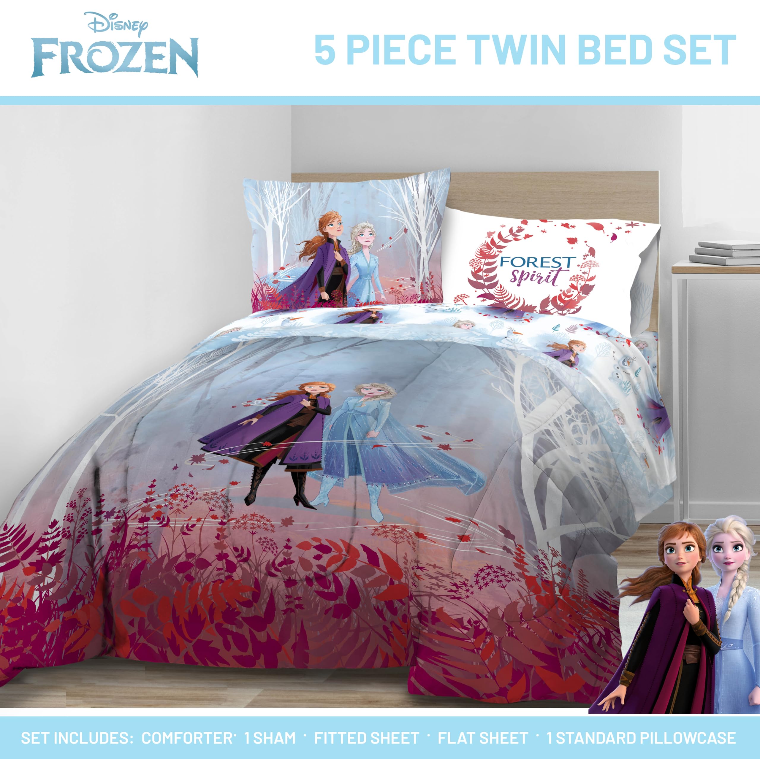 Jay Franco reverse comforter pattern showing alternate Forest Spirit design for versatility