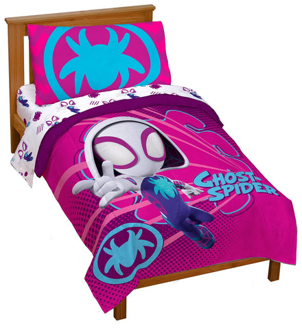 Jay Franco Ghost Gwen comforter front showing colorful superhero design and cozy appeal