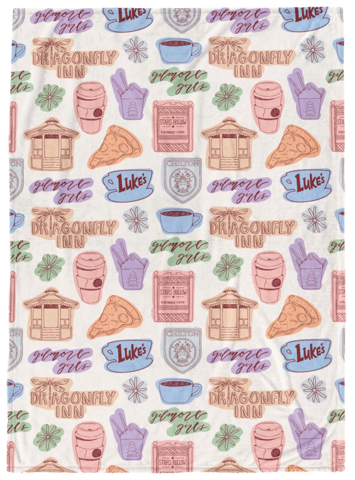Jay Franco front view of Stars Hollow throw showing full printed design and cozy look