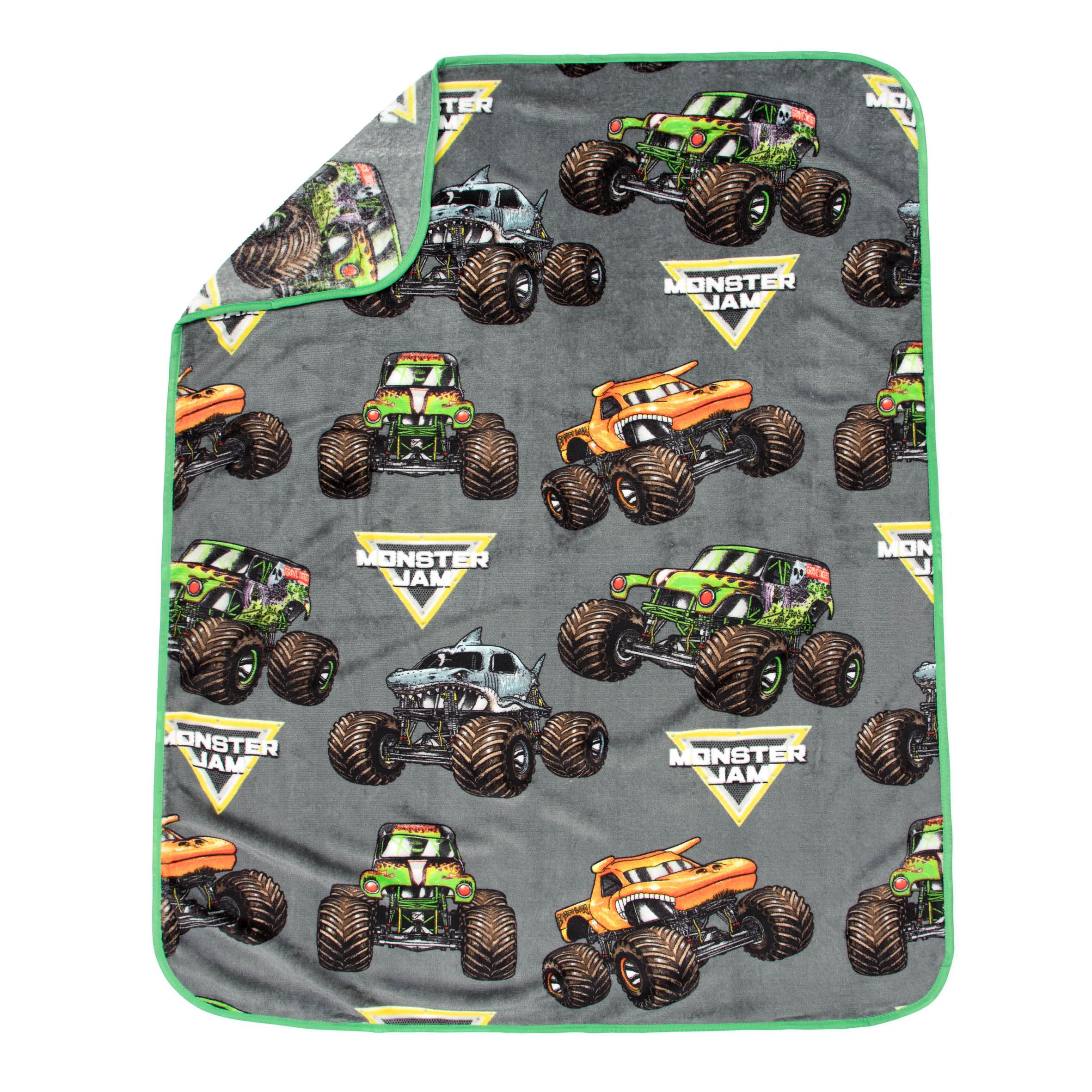 Jay Franco Grave Digger fleece texture detail, soft surface for cozy feel