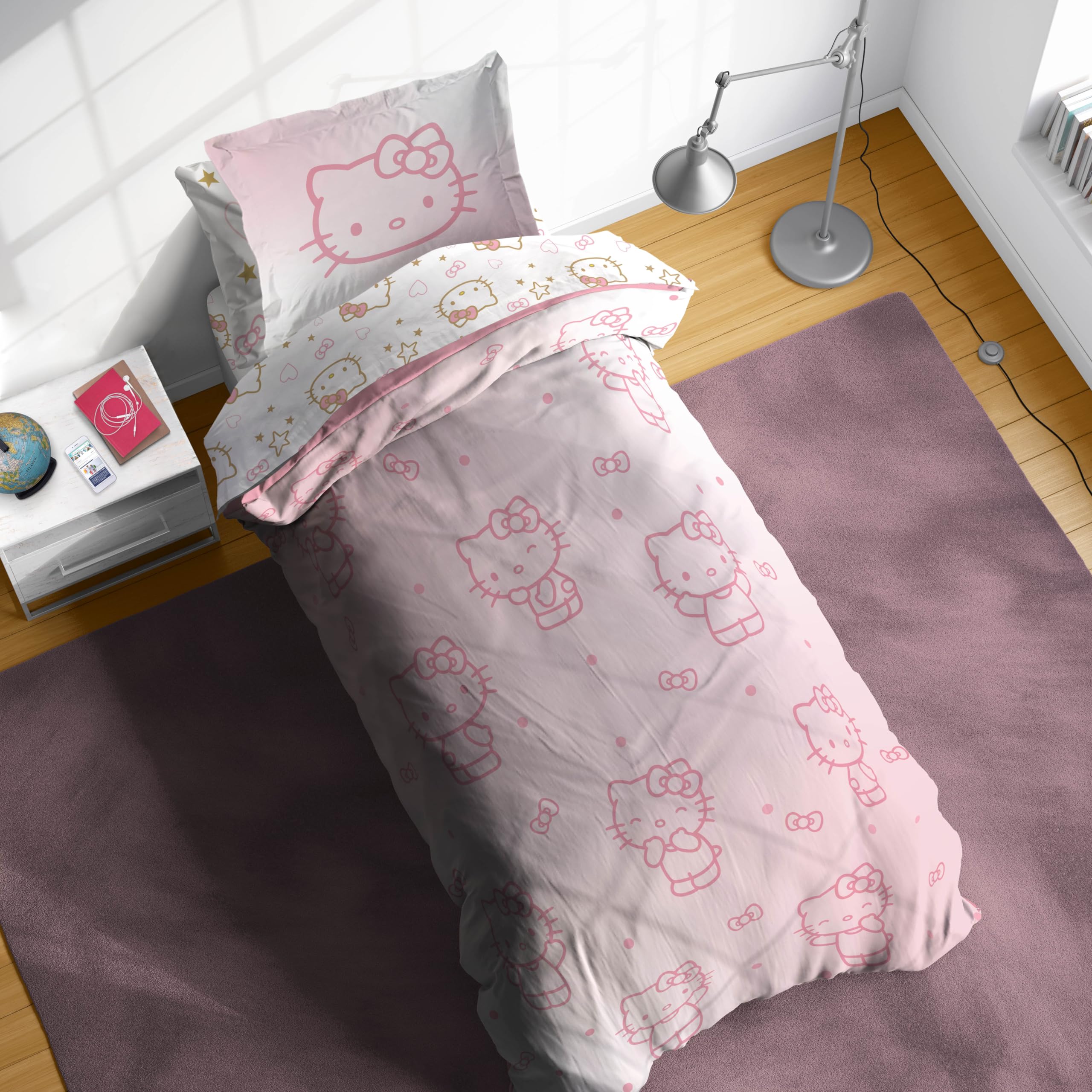 Jay Franco bed styled in bedroom highlighting cheerful decor and quick setup