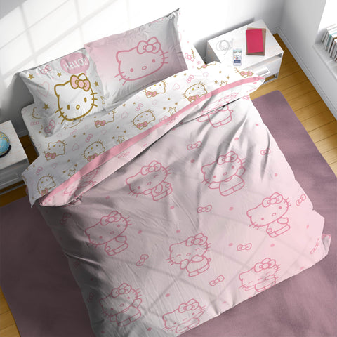 Jay Franco Hello Kitty styled bedroom scene showing cheerful decor and cozy appeal